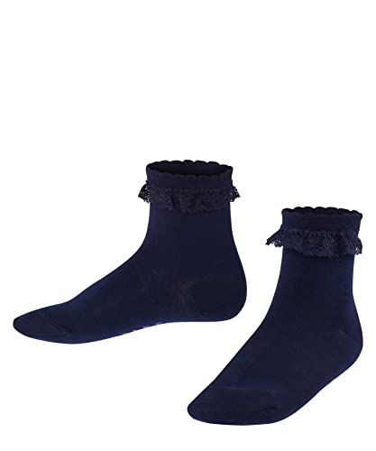 FALKE Unisex Kinder Socken Romantic Lace K SO Baumwolle einfarbig 1 Paar, Blau (Marine 6120), 19-22 von FALKE