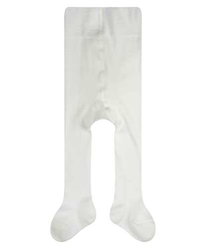 FALKE Unisex Baby Family B TI Baumwolle dick einfarbig 1 Stück Strumpfhose, Weiß (Off-White 2040), 62-68 von FALKE