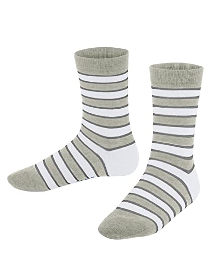 FALKE Unisex Kinder Socken Simple Stripes K SO Baumwolle gemustert 1 Paar, Grau (Storm Grey 3820) neu - umweltfreundlich, 35-38 von FALKE