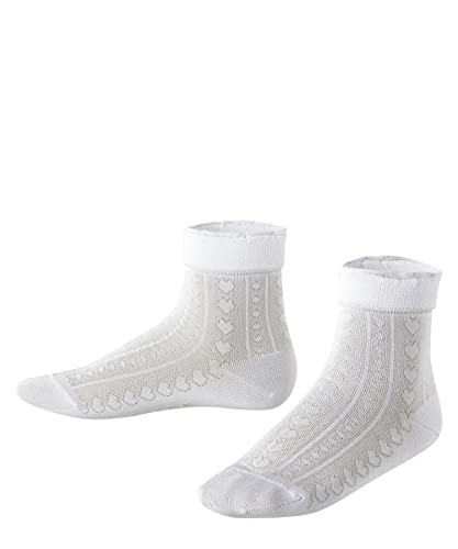 FALKE Unisex Kinder Socken Romantic Net K SO Baumwolle einfarbig 1 Paar, Weiß (White 2000), 27-30 von FALKE