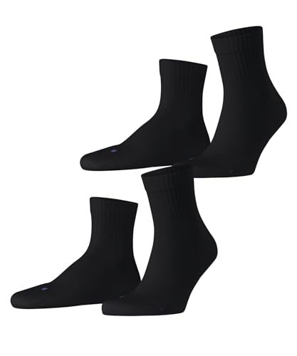 FALKE Unisex Socken Run 2-Pack U SO Baumwolle atmungsaktiv 2 Paar, Schwarz (Black 3000), 46-48 von FALKE