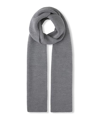 FALKE Unisex Winter-Schal Basic Scarf Pearlstitch U SC Wolle schnelltrocknend warm 1 Stück, Grau (Light Grey Melange 3390), ONESIZE von FALKE