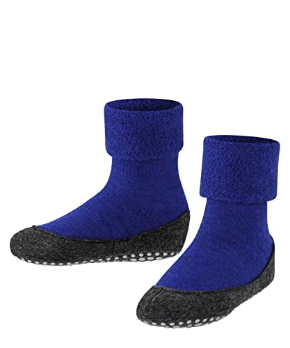 FALKE Unisex Kinder Hausschuh-Socken Cosyshoe K HP Wolle rutschhemmende Noppen 1 Paar, Blau (Cobalt Blue 6054), 35-36 von FALKE