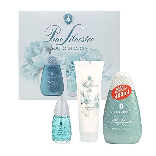 Pino Silvestre Geschenkset Puff von Talco Eau de Toilette + Körpercreme + Duschshampoo Pino Silvestre Geschenkset Puff von Talco Eau de Toilette + Körpercreme + Duschshampoo von FALSE