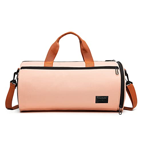 FANDARE Damen Reisetaschen Herren Klassische Sporttaschen Handgepäck Weekender Umhängetasche Weekender Übernachtung Kliniktasche Schwimmtasche Trainingstasche Tote Bag mit Schuhfach Rosa B von FANDARE