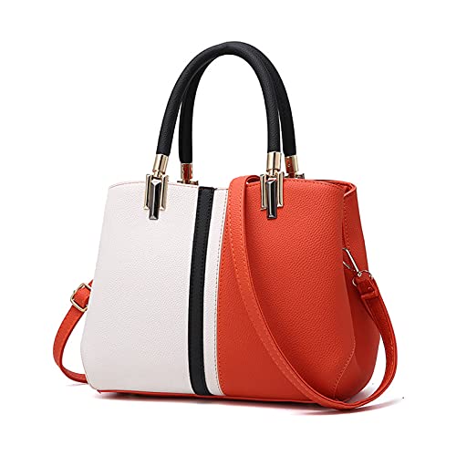 FANDARE Elegante Damen Umhängetaschen Schultertasche Frauen Handtasche PU Leder Wasserdicht für Büro Einkauf Arbeitstasche Reisen Henkeltaschen Crossbody Bag Orange von FANDARE