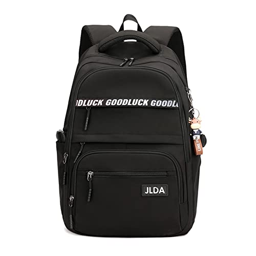 FANDARE Schulrucksack Rucksack Schule Schultasche Rucksack Schulranzen für Teenager Jungen Mädchen Schüler Outdoor Reise Daypacks Freizeitrucksack Rucksack Wasserdicht Nylon Schwarz von FANDARE