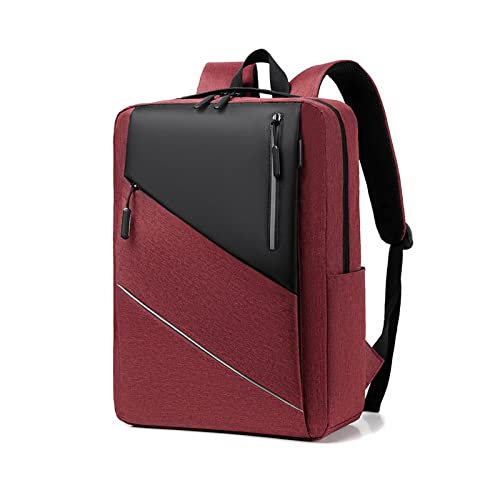 FANDARE Slim Laptop Rucksack Schulrucksack Herren Damen Tagesrucksack Mehrfarbiges Spleißen Daypacks zum Business Reisen Arbeit Freizeit Outdoor Schulranzen Daypacks Violett Rot von FANDARE