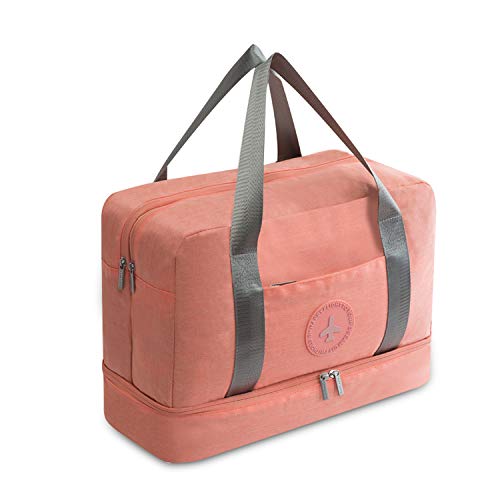 FANDARE Sporttasche Reisetasche Handgepäck Weekender für Damen/Herren mit Schuhfach 24 L Handgepäck für Übernachtung Strandhandtasche Kosmetiktasche für Reisen, Outdoor, Camping Orange von FANDARE