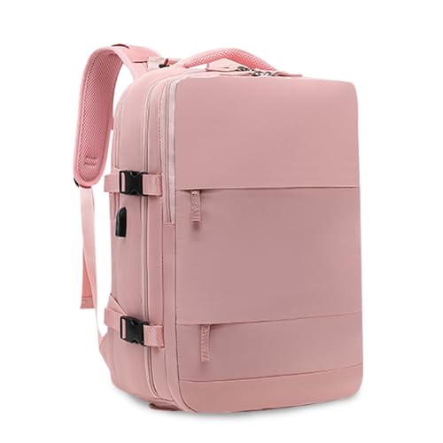 FANDARE Tagesrucksack Rucksack Lässig Einkaufsrucksack Laptop Daypack 180°-Verschluss Rucksack Herren Damen Notebook Arbeitsrucksack Rucksack Uni Rucksack Business City Rucksack Rosa von FANDARE