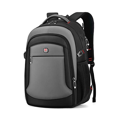 FANDARE Unisex Laptop Rucksack Schulrucksack Herren Damen für 16 Zoll Laptop-Tasche mit USB Ladeanschluss Business Arbeit Laptop-Rucksäcke Reise Schüler Schulranzen Schultasche Daypacks Schwarz Grau L von FANDARE