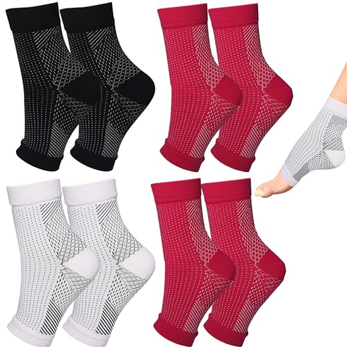 4 Paare Orthopädische Kompressionssocken,Orthoback Socken Kompressionsstrümpfe Damen Und Herren,Kompressionssocken Damen, Kompressions-Socken,Neuropathische Nano-Socken (L/XL) von FANGCCC