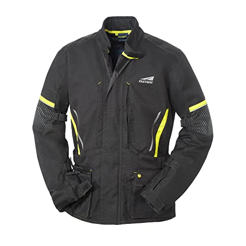 Fastway Textil Motorradjacke Herren mit Protektoren, Wasserdichte Motorrad Jacke Herren, Atmungsaktiv, Winddicht, Thermo-Isolierung, Sicherheitsnähte, Verbindungsreißverschluss, Ventilationssystem, 56 von FAST WAY