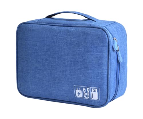 FAVORTALK Tech Bag B21612 Mehrzweck-Organizer, elektronischer Organizer, wasserdicht, Zubehör-Aufbewahrungstasche für Powerbank, Kamera und Datenschutz-Sets, Festplatte, Azure von FAVORTALK