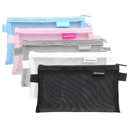 FAVORTALK Federmäppchen, Federmäppchen für Mädchen, für die Schule, täglich, tragbar, Schule, Stiftbedarf, personalisierbar, modischer Stil, Klein, Schwarz/Weiß/Grau/Pink/Blau, 20.5 X 12 cm / 8.07 X von FAVORTALK