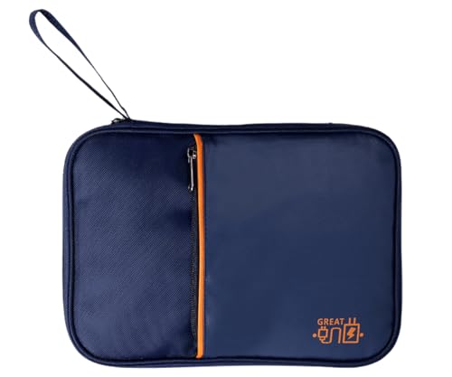 FAVORTALK Kabel-Organizer Reise Tragbare Elektronik Zubehör Tasche Wasserdichtes Zubehör für Kabel Powerbank Tablet Kopfhörer SD-Karte, Marineblau B21713 von FAVORTALK