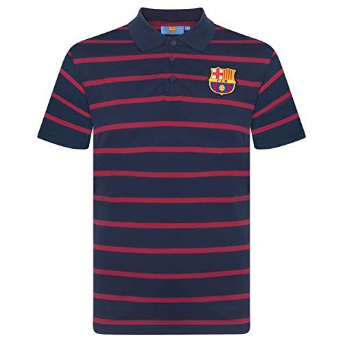 FC Barcelona - Herren Polo-Shirt mit Streifen - Offizielles Merchandise - Geschenk für Fußballfans - Dunkelblau - M von FC Barcelona