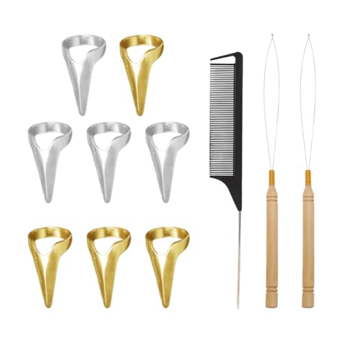 1 Kamm, 8 Flechtfingerlinge Und 2 Häkelnadeln, Haarflechtwerkzeuge, Haarstylingwerkzeuge, Haarstylingzubehör 1 Kamm, 8 Flechtfingerlinge Und 2 Häkelnadeln, Haarflechtwerkzeuge, Haarstylingwerkzeuge, Haarstylingzubehör von FDGGT