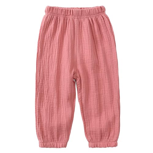 FEESHOW Baby Mädchen Jungen Pumphose Dünne Sommerhose Lockere Lässige Jogging Sporthose für Kleinkind Kinder Rosa 92-98 von FEESHOW