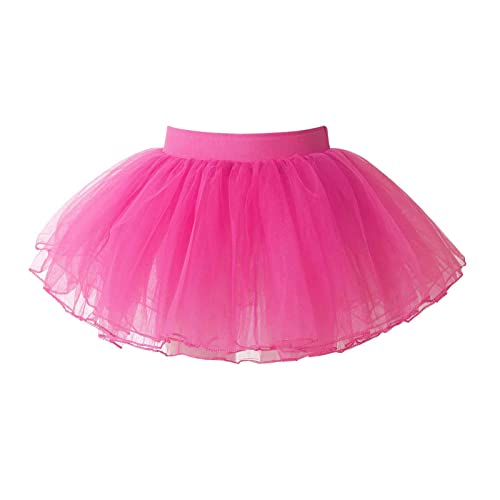 FEESHOW Baby Mädchen Tutu Rock Prinzessin Tüllrock Minirock Baby Fotoprops Reifrock Ballettrock für Fotografie Geburtstag Party Pink C 146-176/11-16 Years von FEESHOW