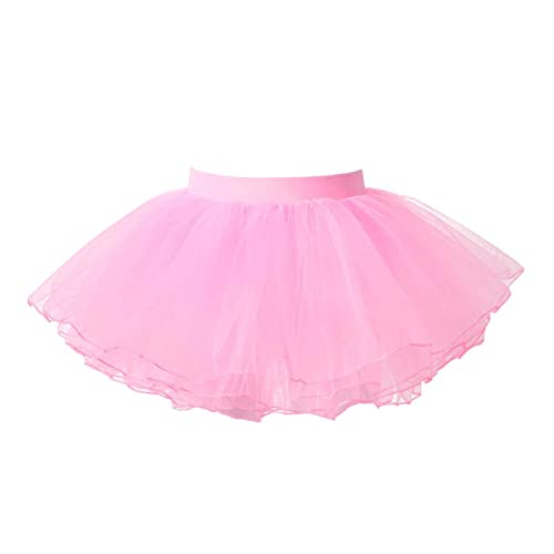 FEESHOW Baby Mädchen Tutu Rock Prinzessin Tüllrock Minirock Baby Fotoprops Reifrock Ballettrock für Fotografie Geburtstag Party Rosa C 80-116/1-6 Years von FEESHOW