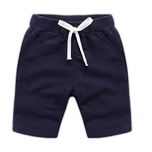 FEESHOW Kinder Kleinkind Jungen Mädchen Shorts Kurze Hose Sport Sweatshorts Sommer Strand Casual Freizeitshorts Baumwolle Navy Blau 92-98/2-3 Jahre von FEESHOW