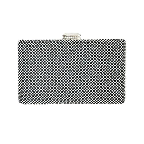 FEICHANGWM Teardrop Clasp Rhinestone Encrusted Clutch Bag Damentasche Abendtasche Schwarz von FEICHANGWM