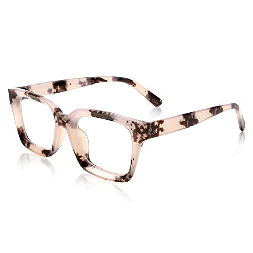 FEISEDY Klassische Brille Rechteckig Klare Linsen Dicker Brillenfassung für Damen Herren B2461 von FEISEDY