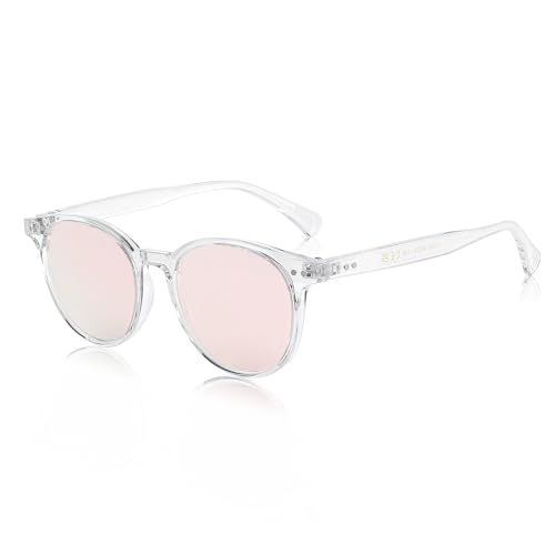 FEISEDY Sonnenbrille Rund Polarisiert Damen Herren Vintage Klein Brille mit UV400 Schutz B2808 von FEISEDY