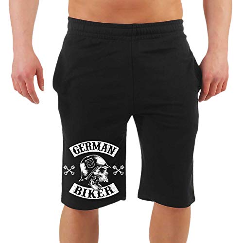 FELDWEGHEIZER Herren Kurze Hose Shorts German Biker Totenkopf MC Motorrad Deutscher Club von FELDWEGHEIZER