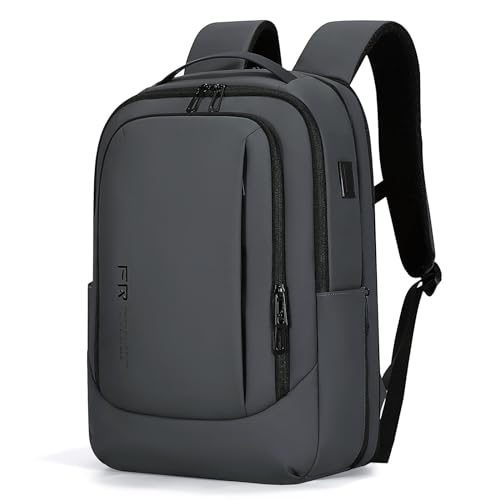 FENRUIEN 26L-38L Erweiterbarer Business Rucksack Herren Laptop Tasche 15.6 Zoll Laptop Rucksack für Herren und Damen Mädchen Teenager mit Laptopfach USB-Ladeanschluss Rucksack（Dunkelgrau） von FENRUIEN