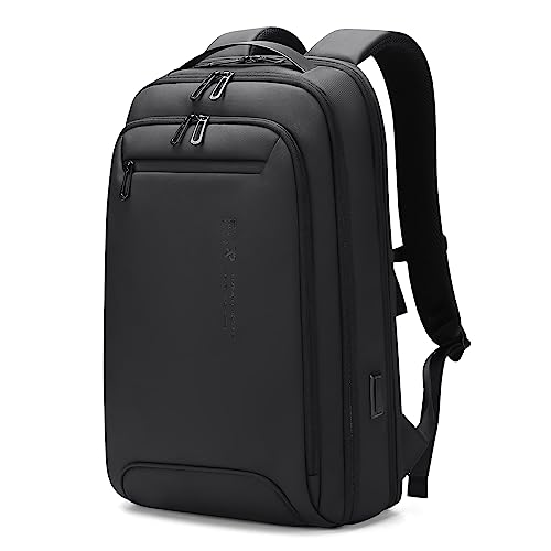 FENRUIEN Erweiterbarer Laptop Rucksack Schulrucksack Schwarz 15,6'' Laptop Backpack Business Arbeitstasche Herren Rucksack für Herren und Damen Mädchen Teenager mit USB-Ladeanschluss von FENRUIEN