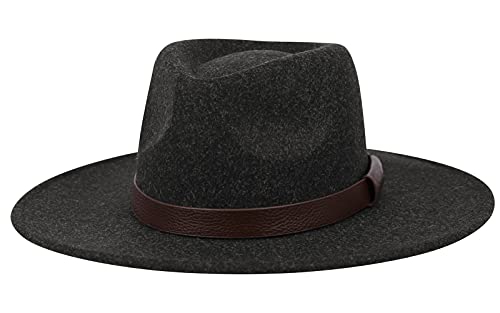 FEOYA Fedora Hut Herren Schwarz Breitkrempe Filzhut Panama Hut Mafia Gangster 1920s Gatsby Kostüm Accessoires von FEOYA