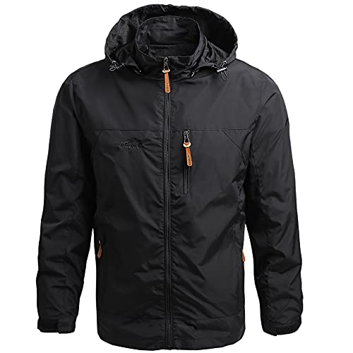 FEOYA Herren Outdoor Jacke Leichte Wanderjacke Herren Wasserdicht Funktionsjacke Herren Sommer Regenjacke Herren Wasserdicht Sportjacke Arbeitsjacke Herren Winddichte Xxl von FEOYA