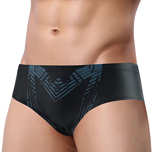 FEOYA Herren Schwimmhose Badehose Badeslip Kurz Jungen Badeshort UV Schutz Jungen Schwimmwear Tunnelzug Low Rise Brief Männer Unterwäsche von FEOYA