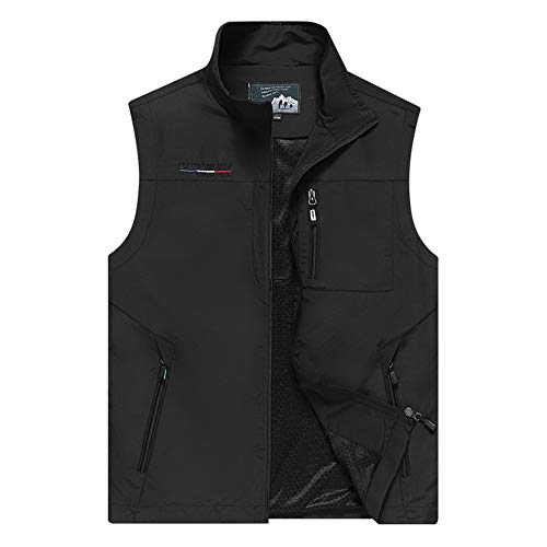 FEOYA Jagdweste Herren Outdoor-Weste Ranger Weste Softshell Weste Sport Weste für Jagd Angeln Camping Hundesport Weste Fishing Gilet-Schwarz-2XL von FEOYA