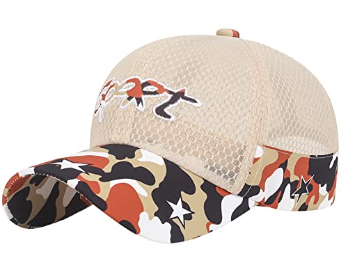 FEOYA Kinder Baseballkappe Sommer Outdoor Schildmütze Jungen Mädchen Gemustert Sonnenschutz Mütze Snapback Cap C-Beige von FEOYA