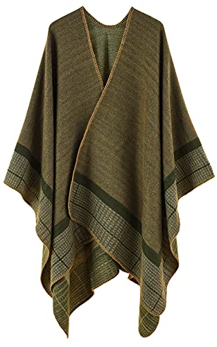 Umschlagtuch Cape Poncho Damen Quatratisch Frauen Deckenschal Klimaanlage Schal Stola Wrap Tuch Warm Damentuch Damenschal Herbst Winter Übergroß Klassisch Luxu von FEOYA