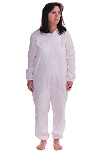 FERRUCCI COMFORT Damen-Pyjama aus Baumwolle mit Reißverschluss hinten und Langen Ärmeln - 9012 - für Alzheimer und Inkontinenz (XXL) von FERRUCCI COMFORT