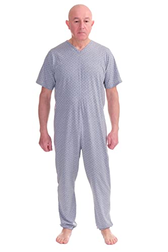 FERRUCCI COMFORT Schlafanzug für Gesundheit, Kurzarm, 1 Reißverschlüsse, hinten hinten im Sommer (Grau, L), grau von FERRUCCI COMFORT