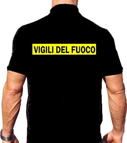 Polo Nero, Vigili del Fuoco, Con bandiera 3XL Polo Nero, Vigili del Fuoco, Con bandiera 3XL von FEUER1