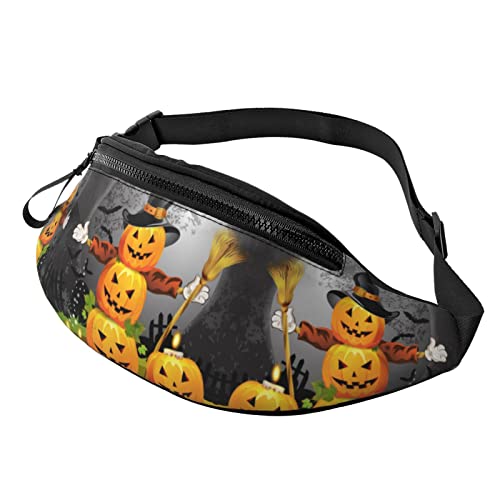 Bauchtasche mit Hirsch-Druck, für Outdoor-Sport, Freizeit, Sport, Hüfttasche für den Alltag, lässige Brusttasche für Männer und Frauen, Halloween-Kürbis-Druck, Einheitsgröße von FFEXS