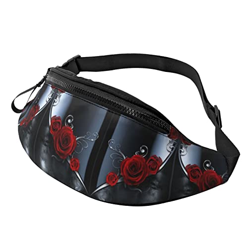 Bauchtasche mit blauem Eulen-Druck, für Outdoor-Sport, Freizeit, Sport, Hüfttasche für den Alltag, lässige Brusttasche für Damen und Herren, Hübscher Rosen-Druck, Einheitsgröße von FFEXS