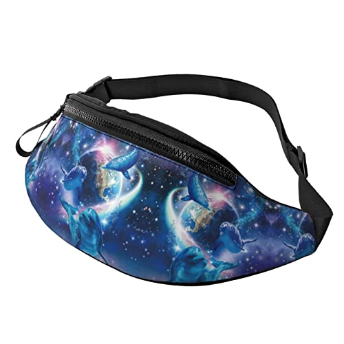 Corgi Puppy Print Herren und Damen Freizeit Sport Hüfttasche Outdoor Sport Fanny Pack Alltag Casual Brusttasche, Galaxie-Delfin-Druck, Einheitsgröße von FFEXS