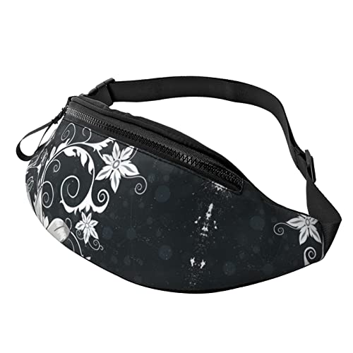 Entzückende Faultier-Print Herren und Damen Freizeit Sport Hüfttasche Outdoor Sport Fanny Pack Alltag Casual Brusttasche, Boho-Druck mit abstraktem Blumendruck, Einheitsgröße von FFEXS