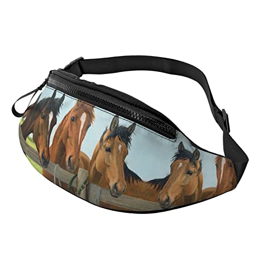 Entzückende Faultier-Print Herren und Damen Freizeit Sport Hüfttasche Outdoor Sport Fanny Pack Alltag Casual Brusttasche, Pferdedruck, Einheitsgröße von FFEXS