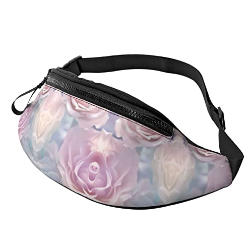 Goldfarbene Musiknote mit glänzendem Stern-Druck, Outdoor-Sport, Gürteltasche, Freizeit, Sport, Hüfttasche für den Alltag, lässige Brusttasche für Männer und Frauen, Pinkfarbener Blumendruck, Einheitsgröße von FFEXS