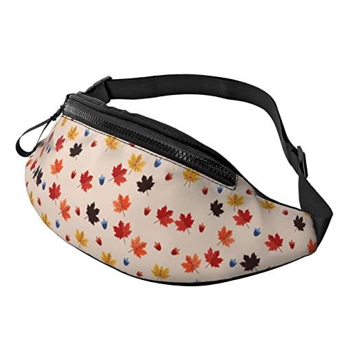 Herbst Ahornblatt-Druck Herren und Damen Freizeit Sport Hüfttasche Outdoor Sport Fanny Pack Alltag Casual Brusttasche, Herbst-Ahornblatt-Druck, Einheitsgröße von FFEXS