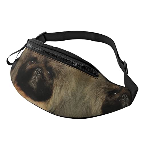 Leuchtturm Hintergrund Druck Herren und Damen Freizeit Sport Hüfttasche Outdoor Sport Fanny Pack Alltag Casual Brusttasche, Niedlicher Pekinese-Druck, Einheitsgröße von FFEXS