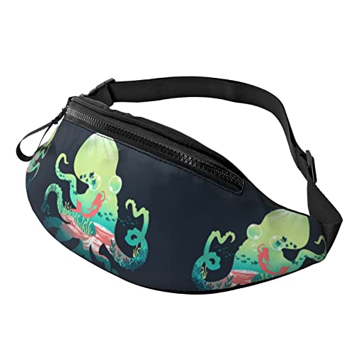 Oktopus Print Herren und Damen Freizeit Sport Hüfttasche Outdoor Sport Fanny Pack Alltag Casual Brusttasche, Unterwasser-Oktopus-Druck, Einheitsgröße von FFEXS